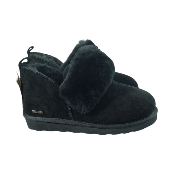 PAMIR Suede Shearling Ankle Booties Women's Size 9 Black Indoor Outdoor Boots - Picture 9 of 13